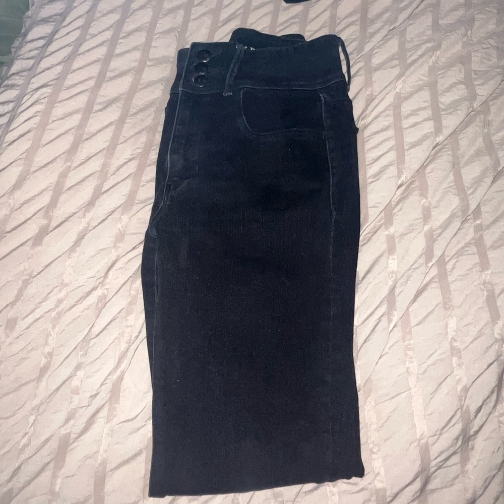 Black high waisted skinny jeans- 360 super stretch